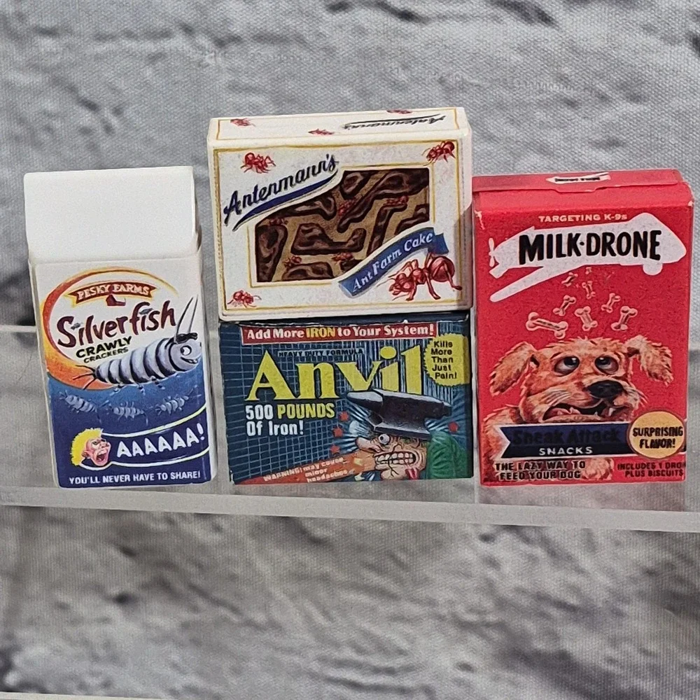 TOPPS Wacky Packages 3D minis Hungry Jerk Lice Cakes Dead Bull Spittles Lot 13